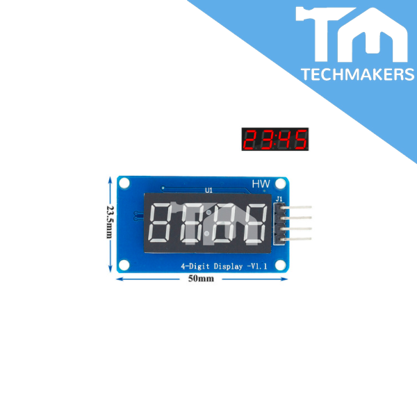TM1637 Based 4 Digit 7 Seven Segment 0.36 in LED Display Module Board ...