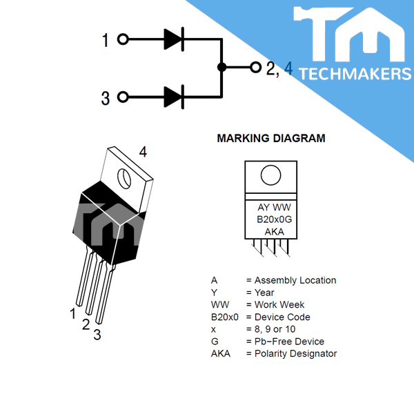 MBR20100CTG Switchmode Power Rectifiers SCHOTTKY BARRIER RECTIFIERS 20