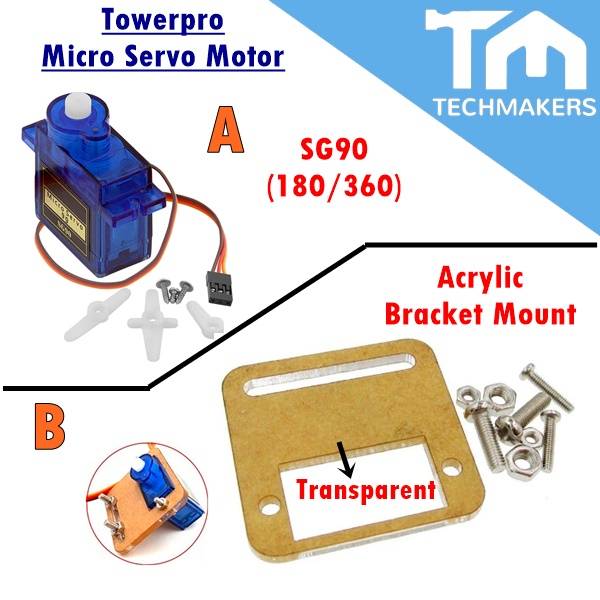 SG90S Acrylic Bracket Mount/ SG90 180/360 Degree Towerpro Micro Servo Motor  9G for RC Toy