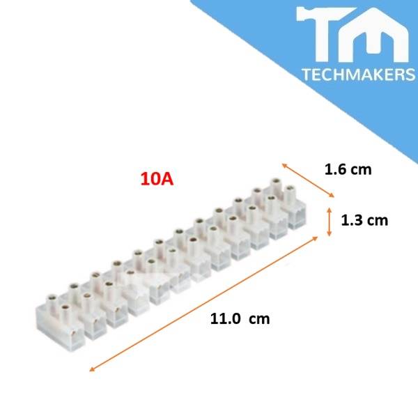 12Way 5A, 10A, 20A PVC Terminal Block Cable Connector (PVC / Ceramic