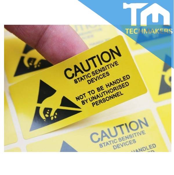 100 Pcs Caution Paper Sticker Adhesive Label for ESD Anti-Static ...