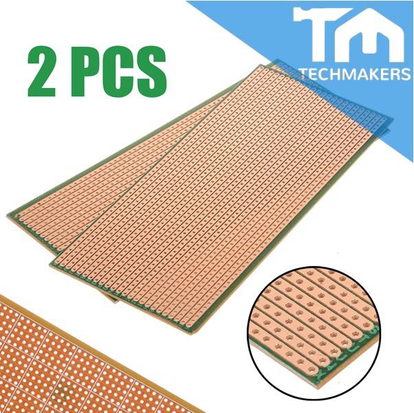 2Pcs Stripboard Veroboard Uncut PCB Platine Single Side Circuit Perf Board
