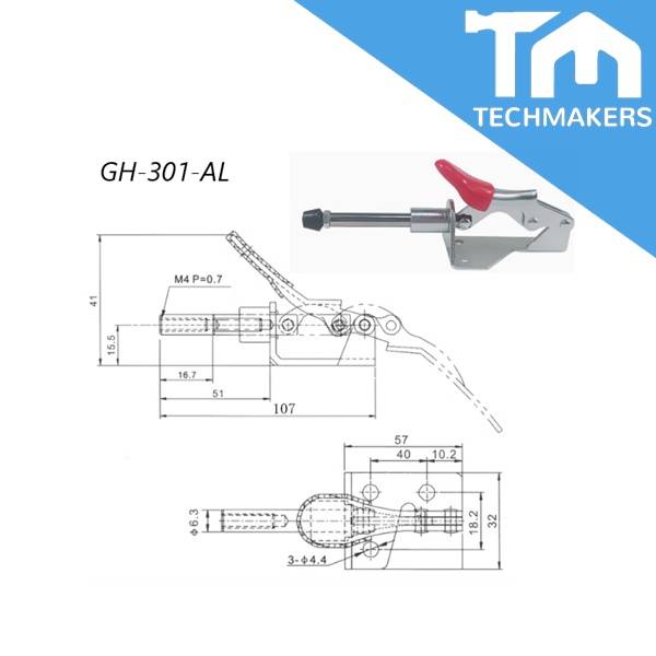 2pcs Gh-301-al Toggle Clamp Holding Latch 90kg Holding Capacity Push 2pcs Gh-301-al Toggle Clamp Holding Latch 90kg Holding Capacity Push