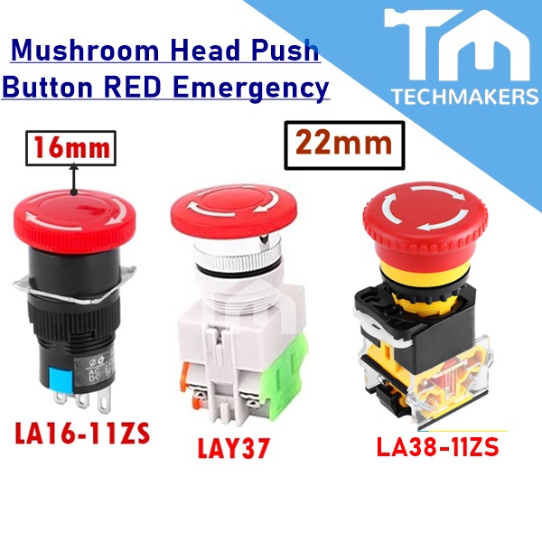 Bouton poussoir d'arrêt d'urgence LAY37-11ZS 22mm Commutateur de démarreur champ